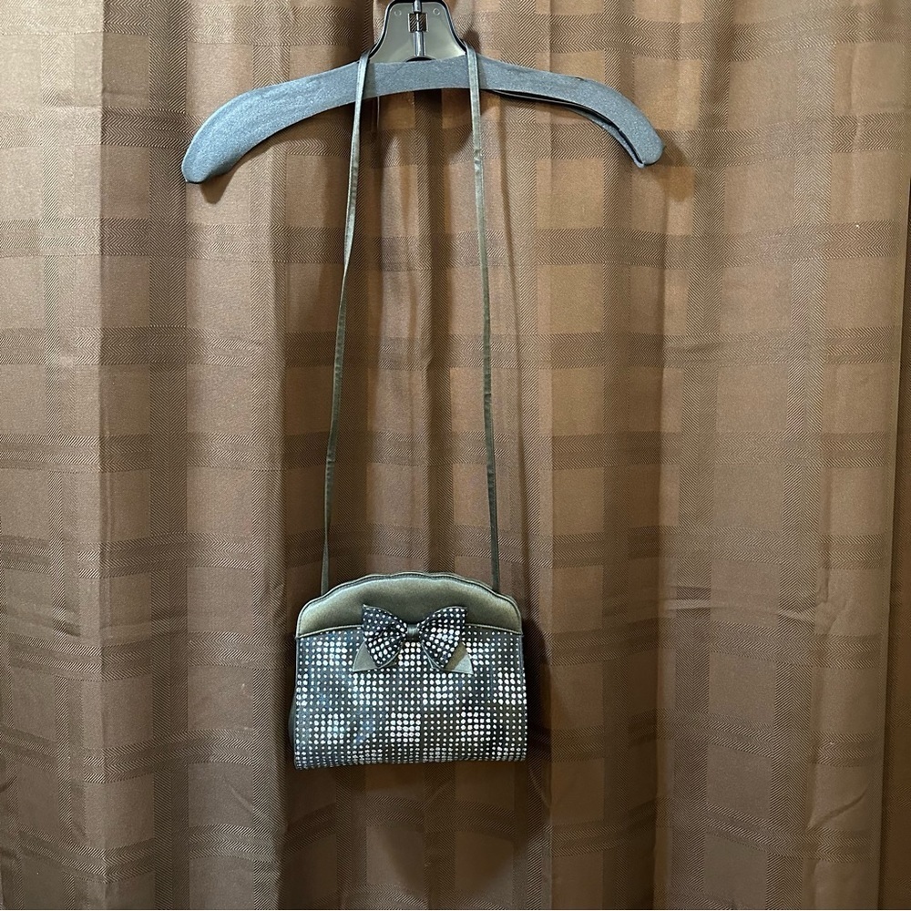 Stuart Weitzman Bow Crossbody‎ Handbag in Green and Silver